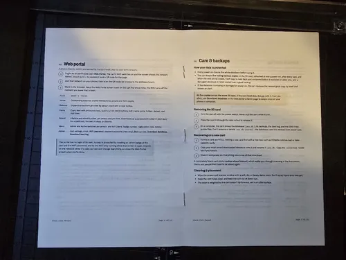 The stapled booklet on a paper trimmer